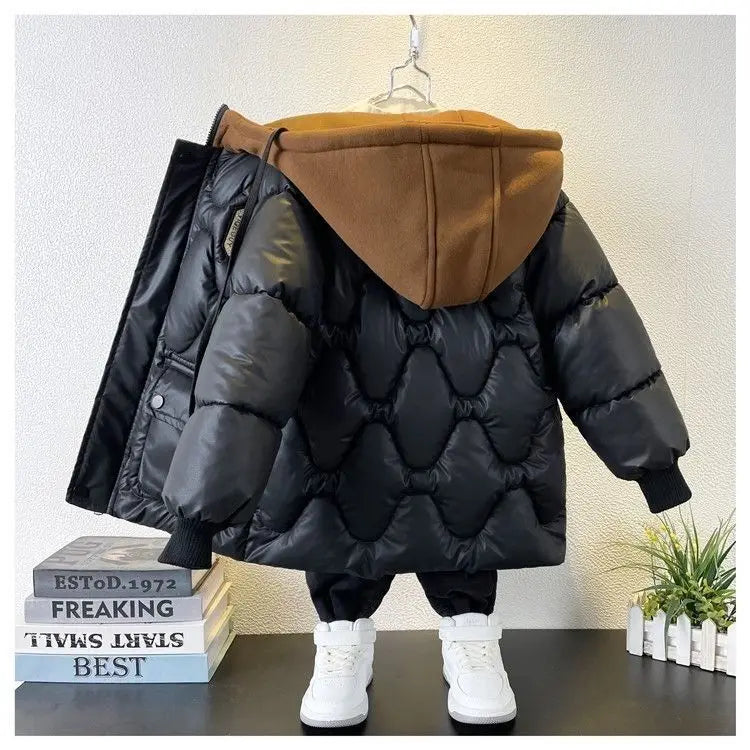 Warm halten Winter Jungen Jacke wasserdicht Mode Baby Mantel Kapuze Reiß verschluss Jungen Oberbekleidung Geburtstags geschenk 4 6 8 10 Jahre Kinder kleidung