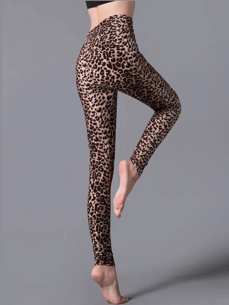 CUHAKCI High Waist Animal Printed Leggings Soft Stretchy Women Sexy Leopard Print Pencil Pants Sport Fitness Yoga Leggings S-2XL