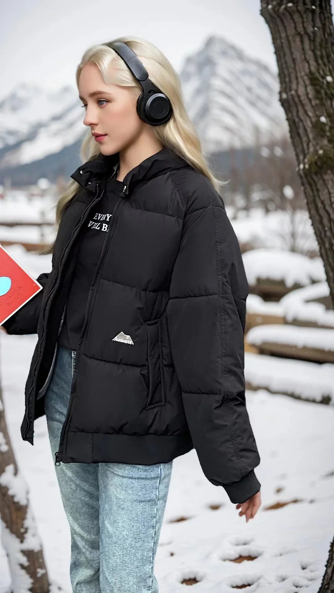 Süße Frau Daunen Baumwoll mantel Winter jacke warm lose koreanische Mode Stand Kragen Reiß verschluss 2024 neue weibliche Puffer jacke gepolstert