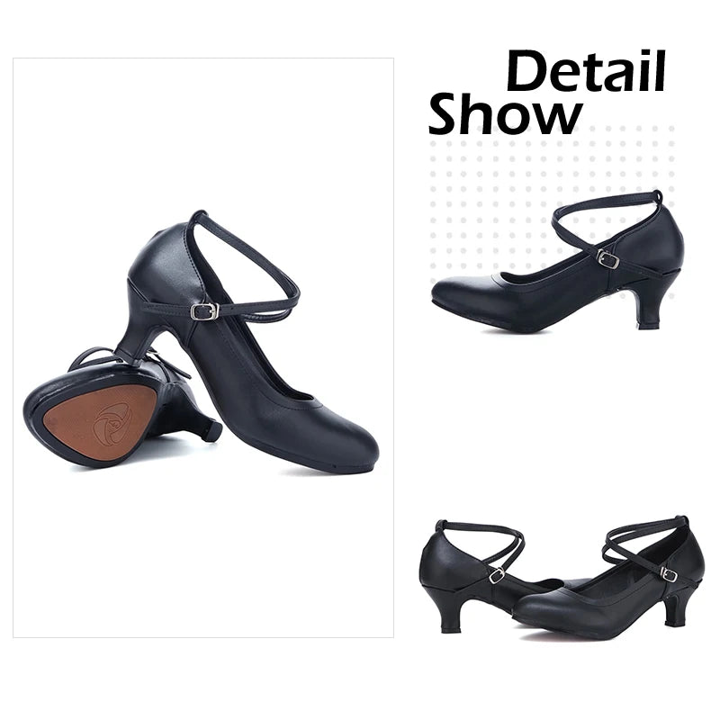 2023 New Standard Dance Shoes Ballroom Latin Dance Shoes Woman Girls Ladies  Practice Salsa Sandals Party Soft Sole 5CM Heel