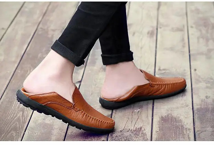 Männer Lederschuhe Männer Frühling Slipper Slip on Business Casual Lederschuhe klassische weiche Mokassins Hombre atmungsaktive Flats Schuhe