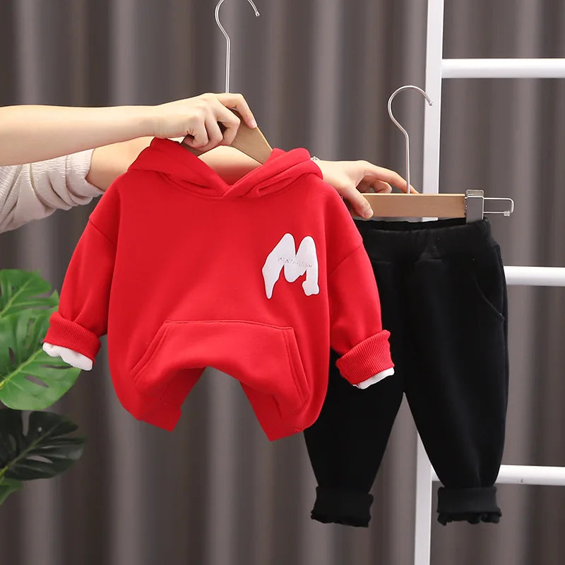 Neue Winter Baby Mädchen Kleidung Sets Warm Halten Mode Mit Kapuze Mantel + Hosen 2Pcs Mädchen Anzug Geburtstag Geschenke 1-6 jahre Kinder Kleidung