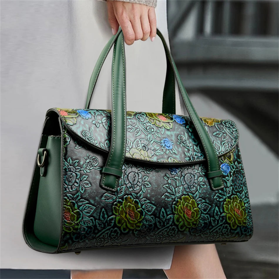 Hohe Qualität Leder Handtaschen Chinesischen stil Frauen Tasche marke Designer Vintage mode Tote tasche damen Schulter Umhängetaschen sac