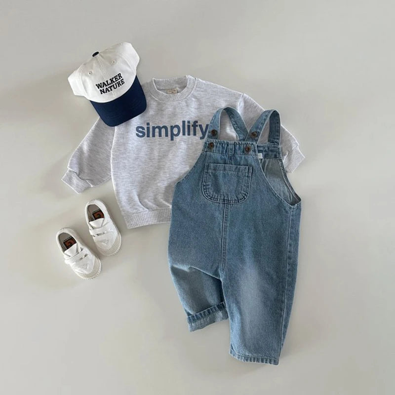 1 2 3 4 5 6 Jahre Baby Jungen Mädchen Overalls Kinder Hosenträger Hose Frühling Herbst neue Mode koreanischen Stil Träger Jeans hose