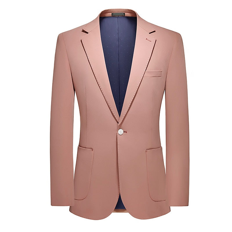 High Quality Blazers For Men Fashion Single Button Slim Fit Business Casual Blazers Coat Solid Wedding Suit Jacket Plus Size 5XL