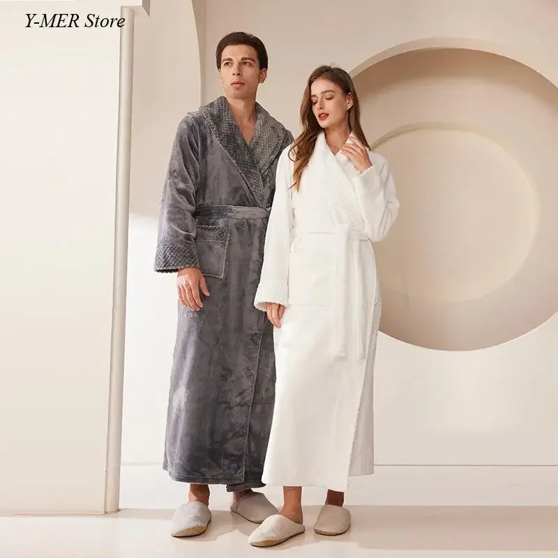 2024 neue Frauen Warme Kimono Roben mit Tasche Flanell Nachtwäsche Verdicken Bademantel Kleid Lose Nachtwäsche Weiche Dusche Nachthemd