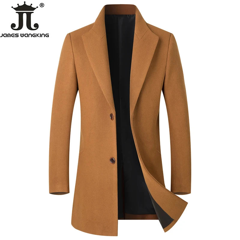 Herbst & Winter Boutique Wolle Mode einfarbig Herren lässig Business Woll mantel Jacke verdickt und warm Herren Trenchcoats