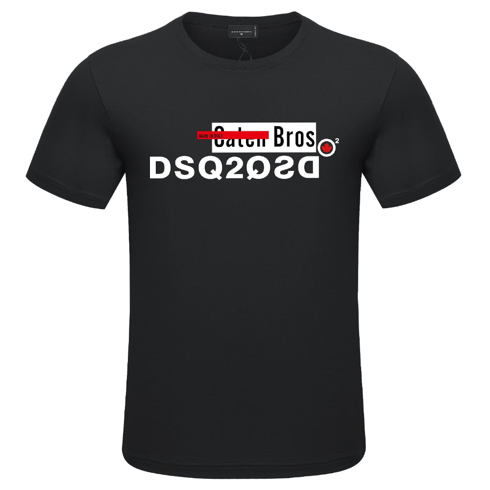 DSQ2 brand Mens Summer O-T-shirt Mens Mens Casual Print Short Sleeve Couple T-shirt High Quality Cotton Hip Hop Tees Streetwear
