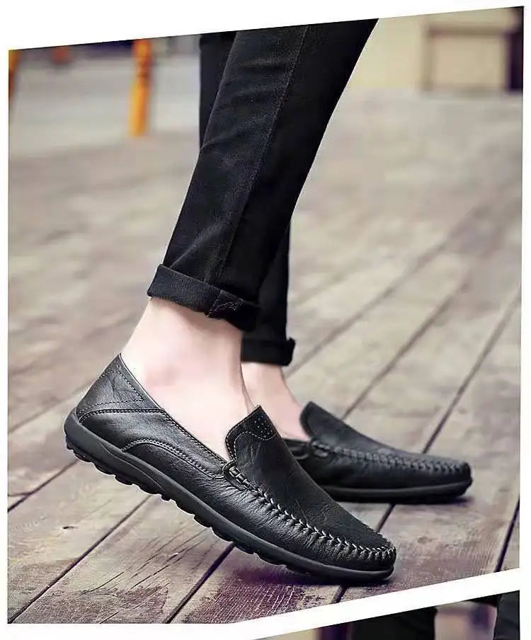 Männer Lederschuhe Männer Frühling Slipper Slip on Business Casual Lederschuhe klassische weiche Mokassins Hombre atmungsaktive Flats Schuhe