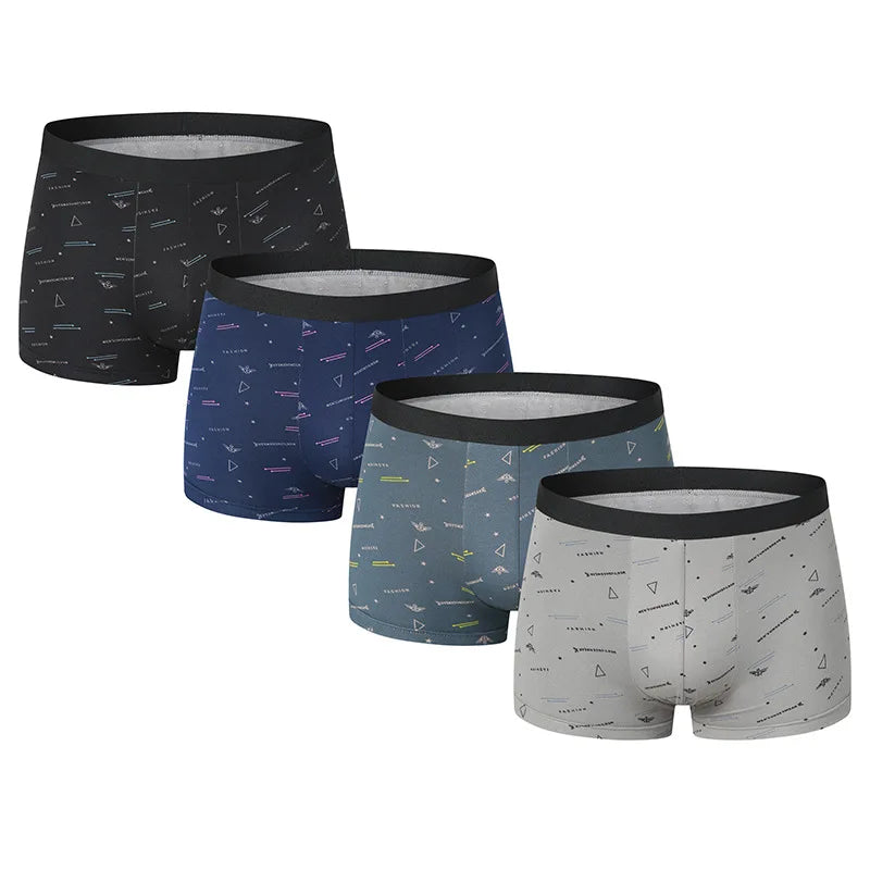 4 teile/los europäische und amerikanische Größe Hombre Männer Boxershorts männlich bedruckte bequeme Badehose übergroße Unterwäsche Shorts