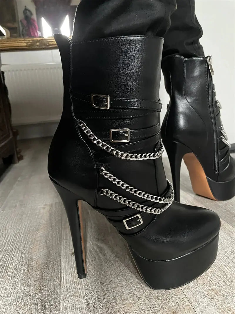 Plattform Stilettos Winters Stiefel