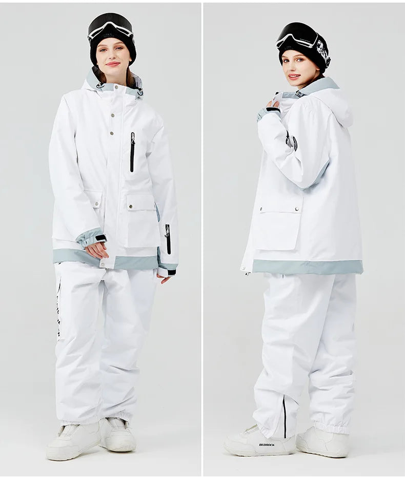 Hochwertiger Skianzug für Herren und Damen, luxuriöse Skijacke und Trägerhose, Winter, warm, wasserdicht, Ski-Outfit, Bergschneeanzug, Neu 2024