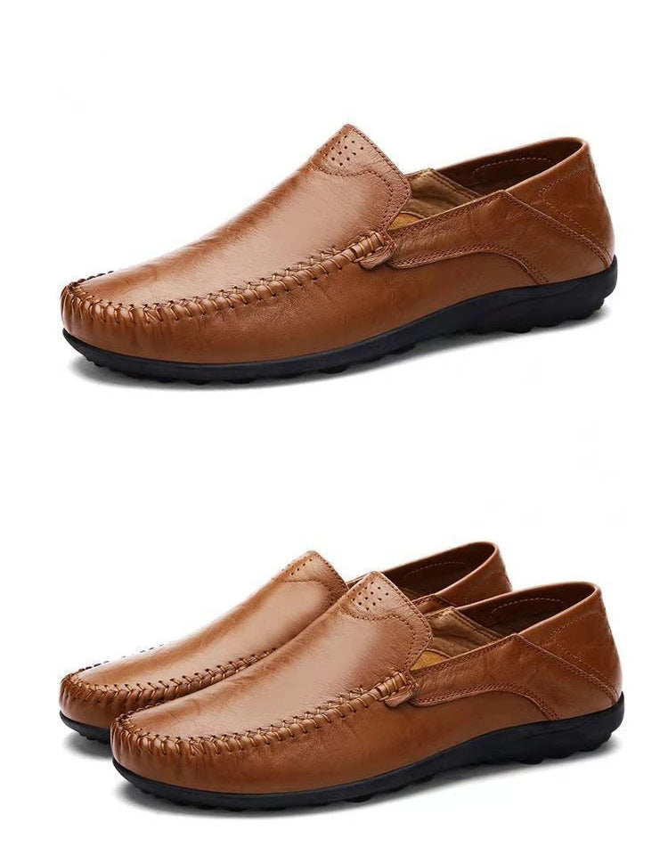 Männer Lederschuhe Männer Frühling Slipper Slip on Business Casual Lederschuhe klassische weiche Mokassins Hombre atmungsaktive Flats Schuhe