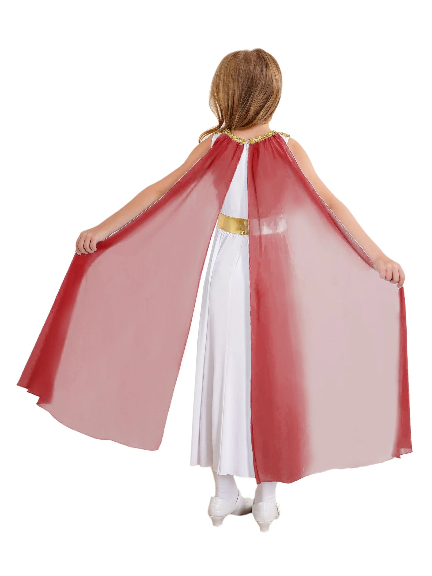 Kids Girls Roman Toga Costume Ancient Greek God Mythos Philosopher Nobility Cosplay Dress Up for Halloween Role Play Party