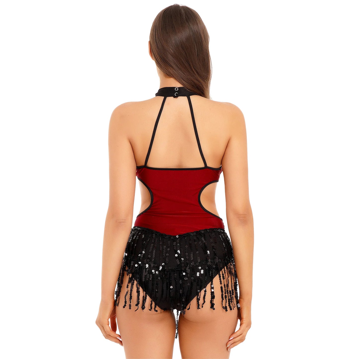 Damen Pailletten Quaste Fransen Flapper Latin Tanz kleid Trikot funkelnde Salsa Rumba Samba Cha-Cha Jazz Gesellschaft stanz Kostüm