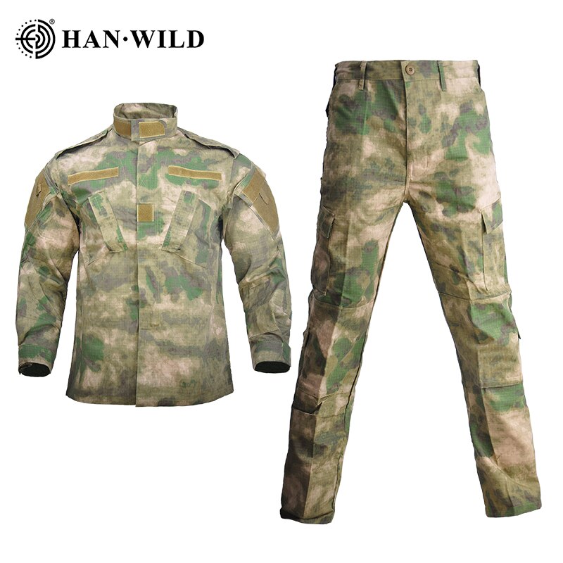 HAN WILD Men Military Uniform Army Clothing Airsoft Camo Tactical Suit Camping Combat Jackets and Pants Militar Soldier Clothes