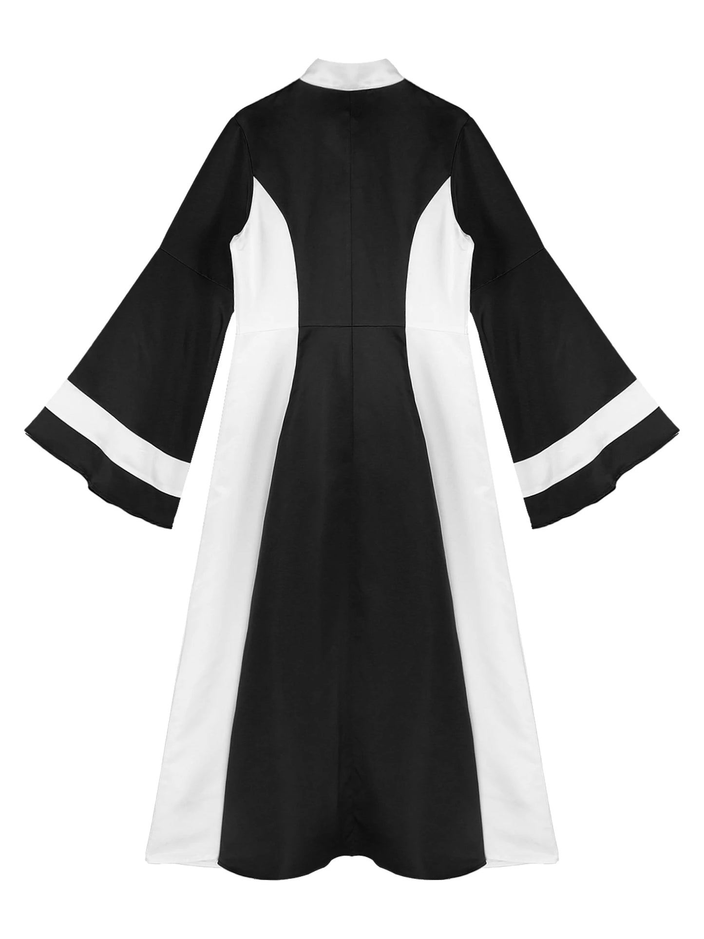 Mittelalterliches Klerus-Kleid für Damen, lange ausgestellte Ärmel, elegante Kirchenrobe, Pastor, Chor, christliches Kleid, Halloween-Cosplay-Kostüme