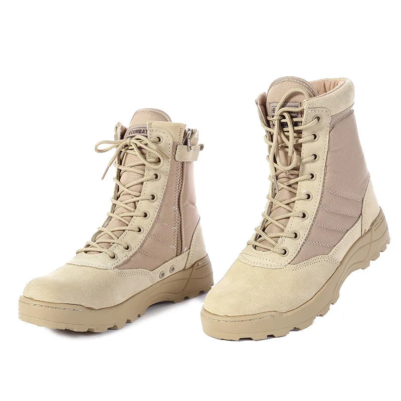 2023 New Military Leather Boots for Men Combat Bot Infantry Tactical Boots Army Bots Army Shoes Erkek Ayakkabi Motorcycle Boots