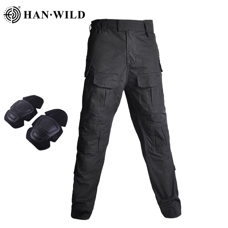 HAN WILD G3 Combat Pants with Knee Pads Airsoft Tactical Trousers MultiCam Hunting Trekking Hiking Camouflage Military Elastic