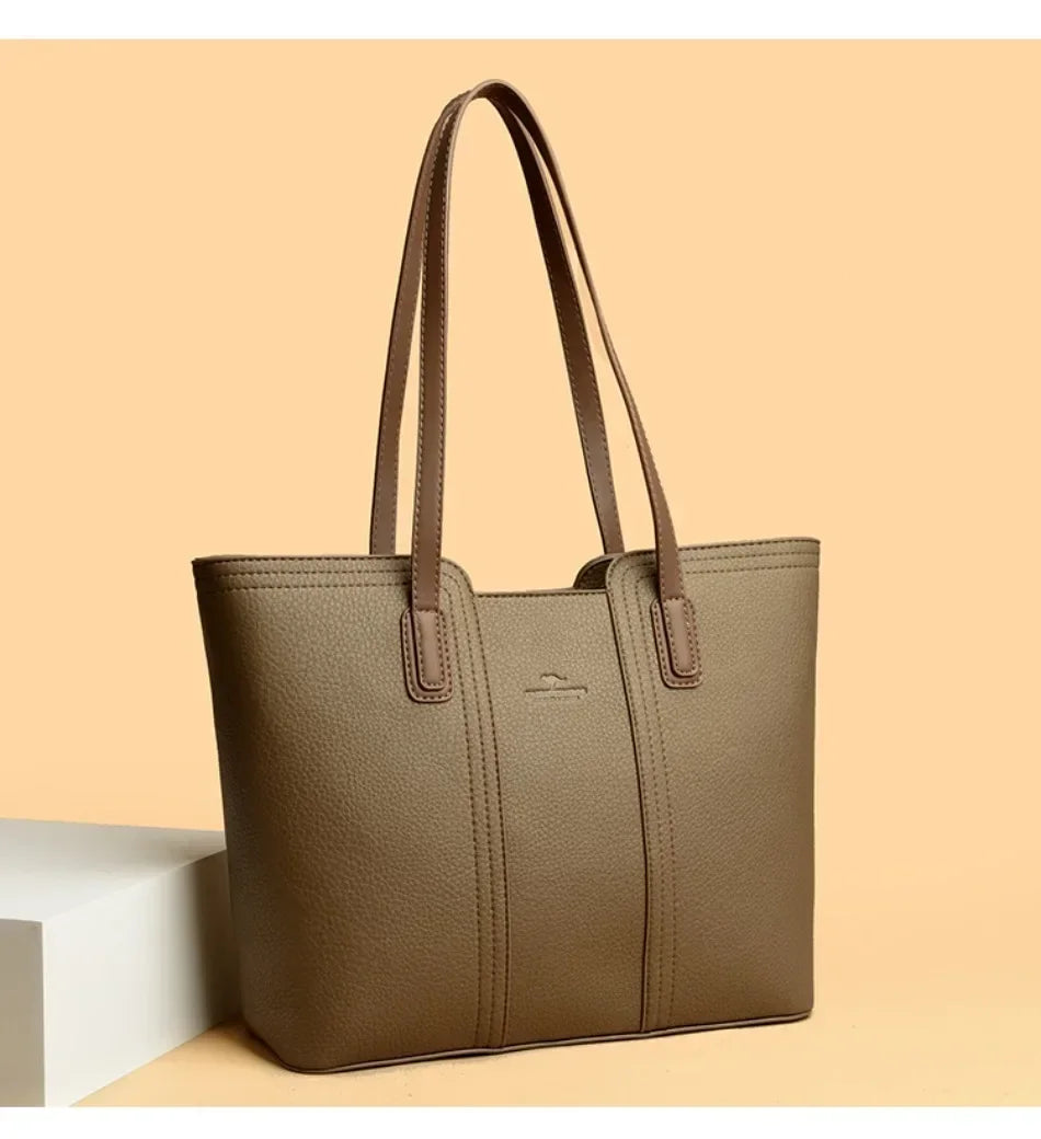 Echte Marke 3 Schichten Frauen Taschen Designer Hohe Qualität Weiches Leder Große Frauen 2024 Schulter Tasche Messenger Handtasche 2024