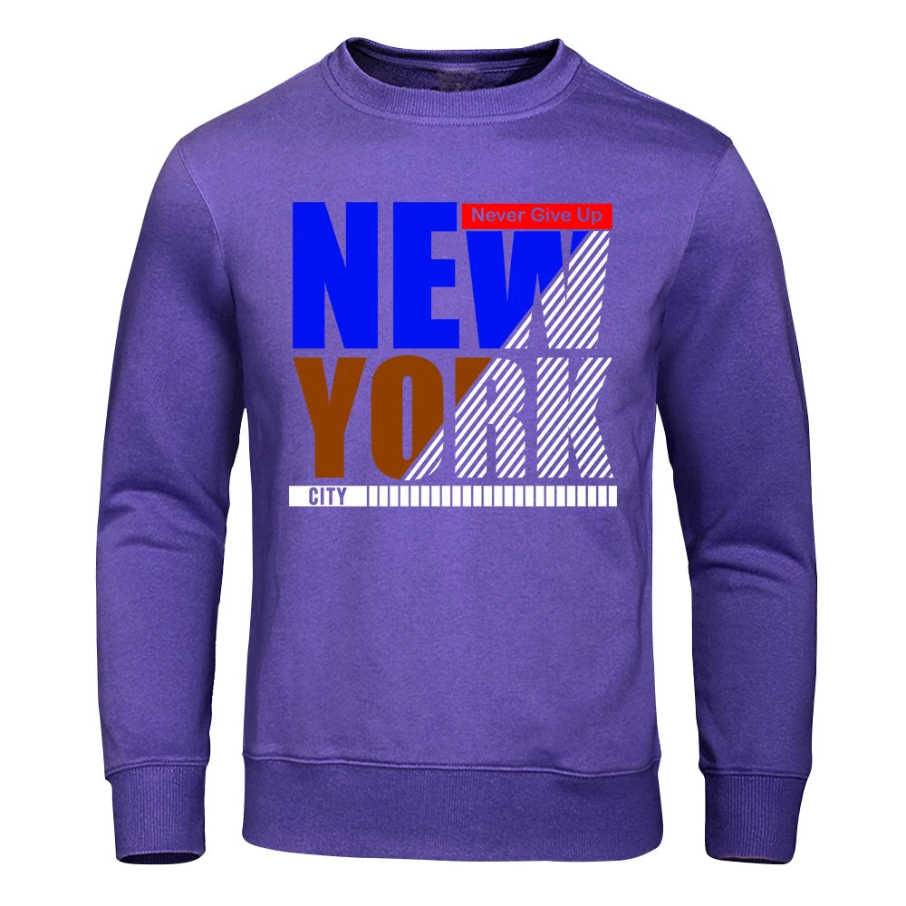 Never Give Up New York City Street Hip Hop Hoodie Mens Sport Hip Hop Top Pullover Warm Clothes Comfortable Fleece Hoodies Men