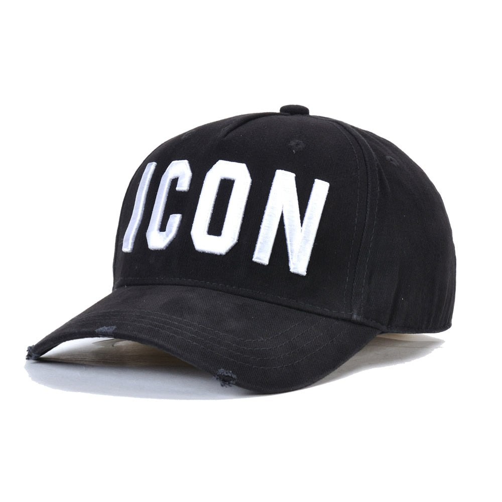 DSQICOND2 Brand 100% Cotton Baseball Caps ICON Letters High Quality Cap Men Women Customer Design Hat Black Cap Dad Hats