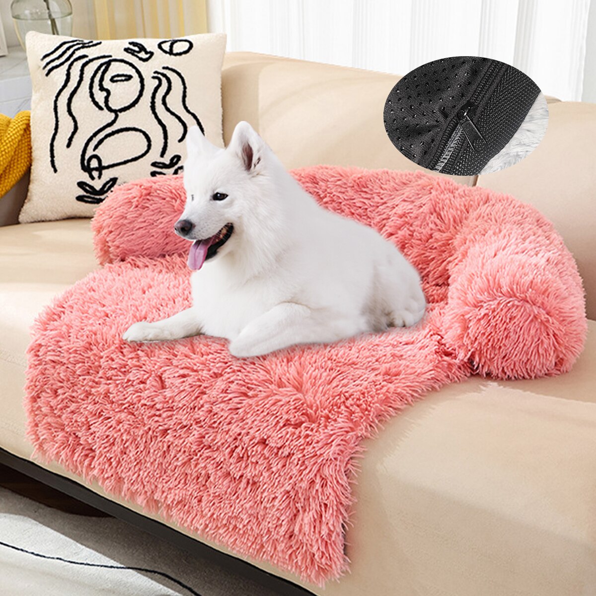 Dog Mat Pet Bed Plush Beds for Dogs Washable Fluffy Large Basket Medium &amp; Furniture Kennel Accessory Cats Small Accessories Warm
