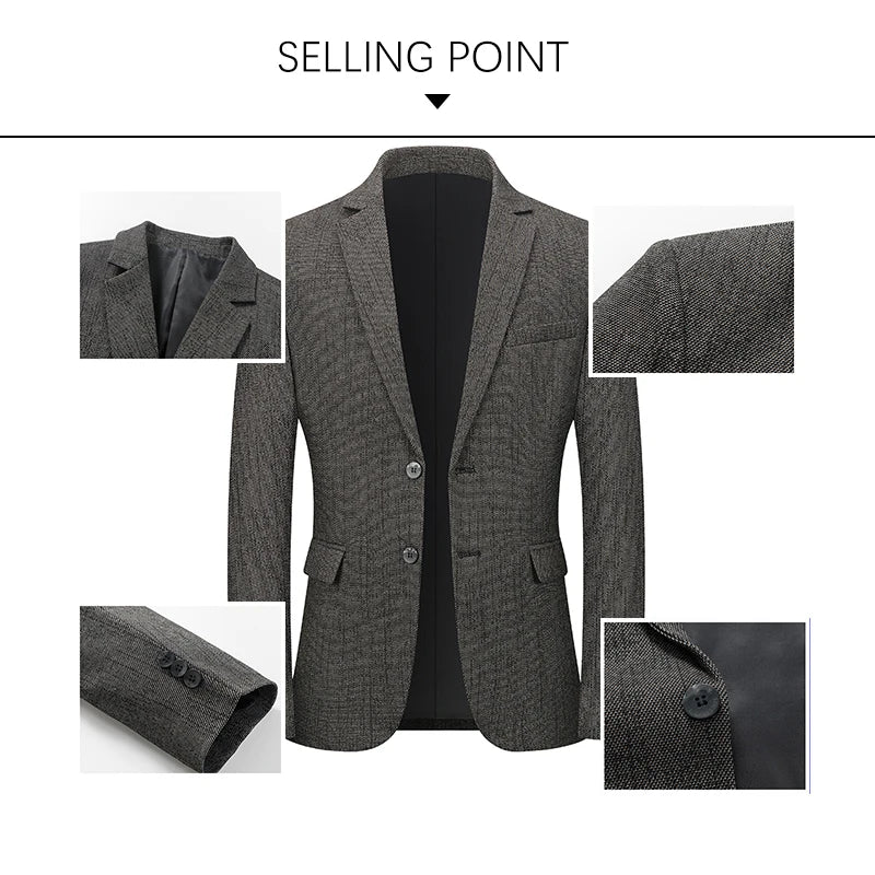 Browon Marke Frühling Herbst Form Blazer für Männer Slim Fit Zwei-Knopf-Fliegen Herren Anzüge Luxus Designer Hochzeits mantel über Größe