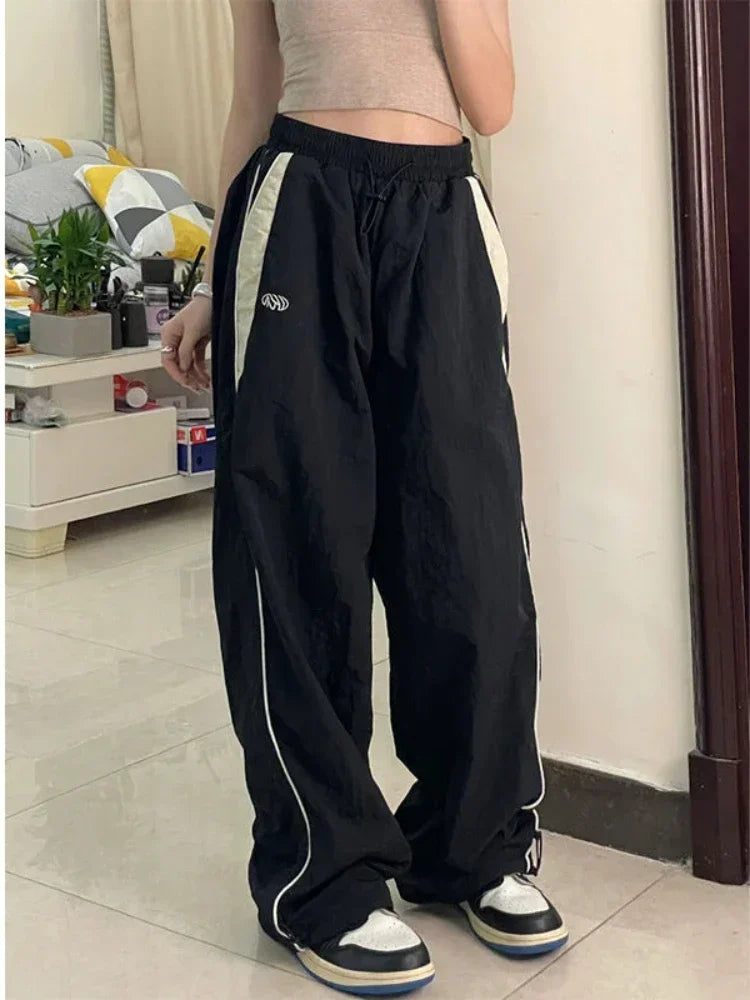 Deeptown lässig grau Jogging hose Frauen weites Bein schwarz Jogger klassische Baggy Streetwear übergroße Sport weibliche Hose All-Match