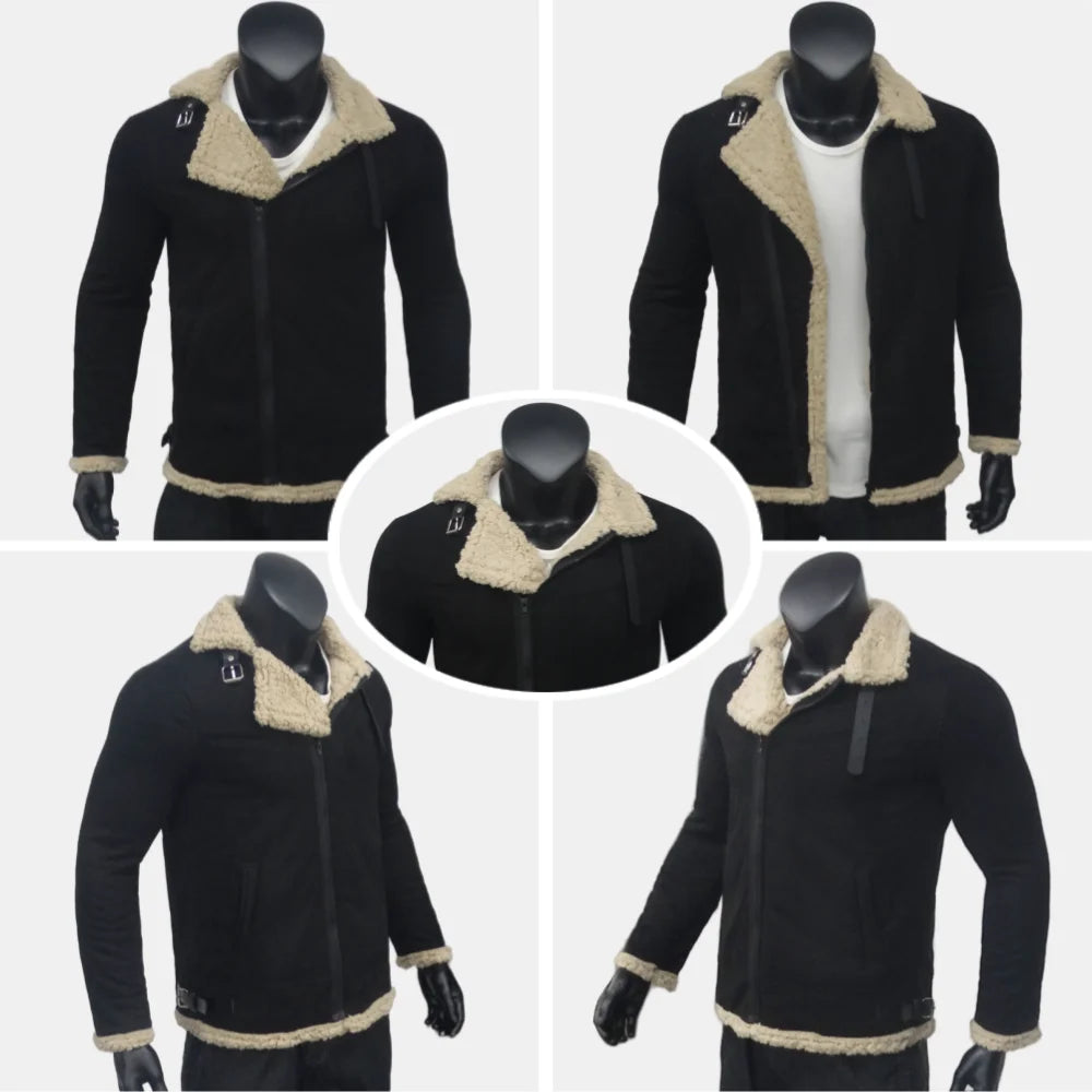 Wildlederjacke für Herren, Winter, leicht, warm, Fleecemantel, kältebeständig, Reißverschluss, Herrenbekleidung, Oberbekleidung aus synthetischer Wolle, M-5XL