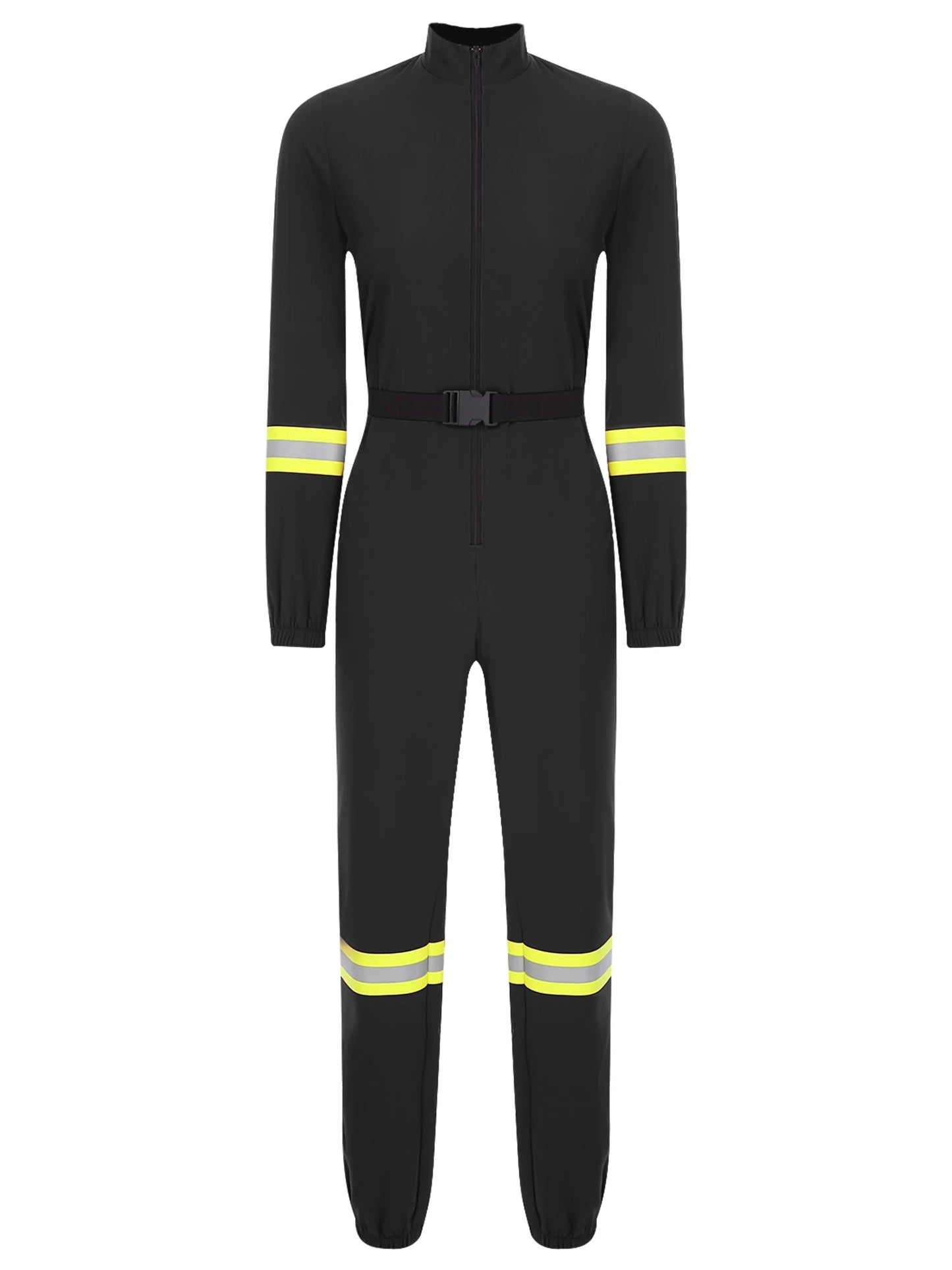 Damen Feuerwehr mann Kostüm Feuerwehr mann Langarm Front Reiß verschluss Overall Stram pler Overalls für Halloween Party Rollenspiel verkleiden