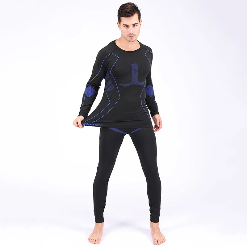 Outdoor Men's Thermal Underwear Men Seamless Long Johns Tight Function Breathable Training Cycling Sports Thermal Suit T3F201