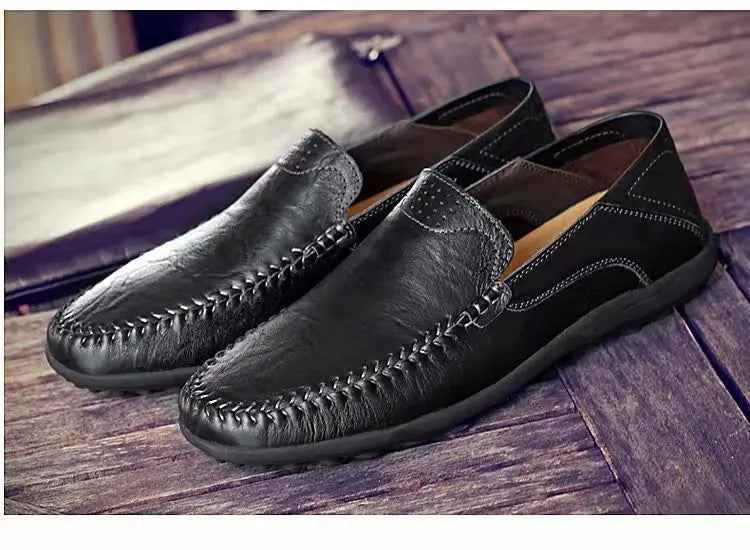 Männer Lederschuhe Männer Frühling Slipper Slip on Business Casual Lederschuhe klassische weiche Mokassins Hombre atmungsaktive Flats Schuhe