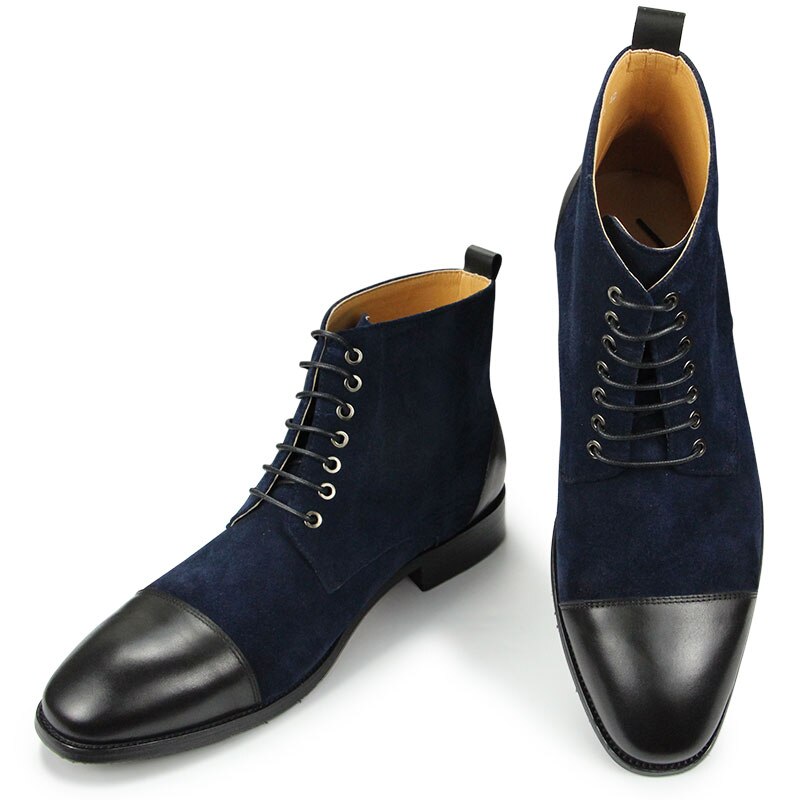 Fashion Genuine Leather Dress Shoes Ankle Lace Up Boots