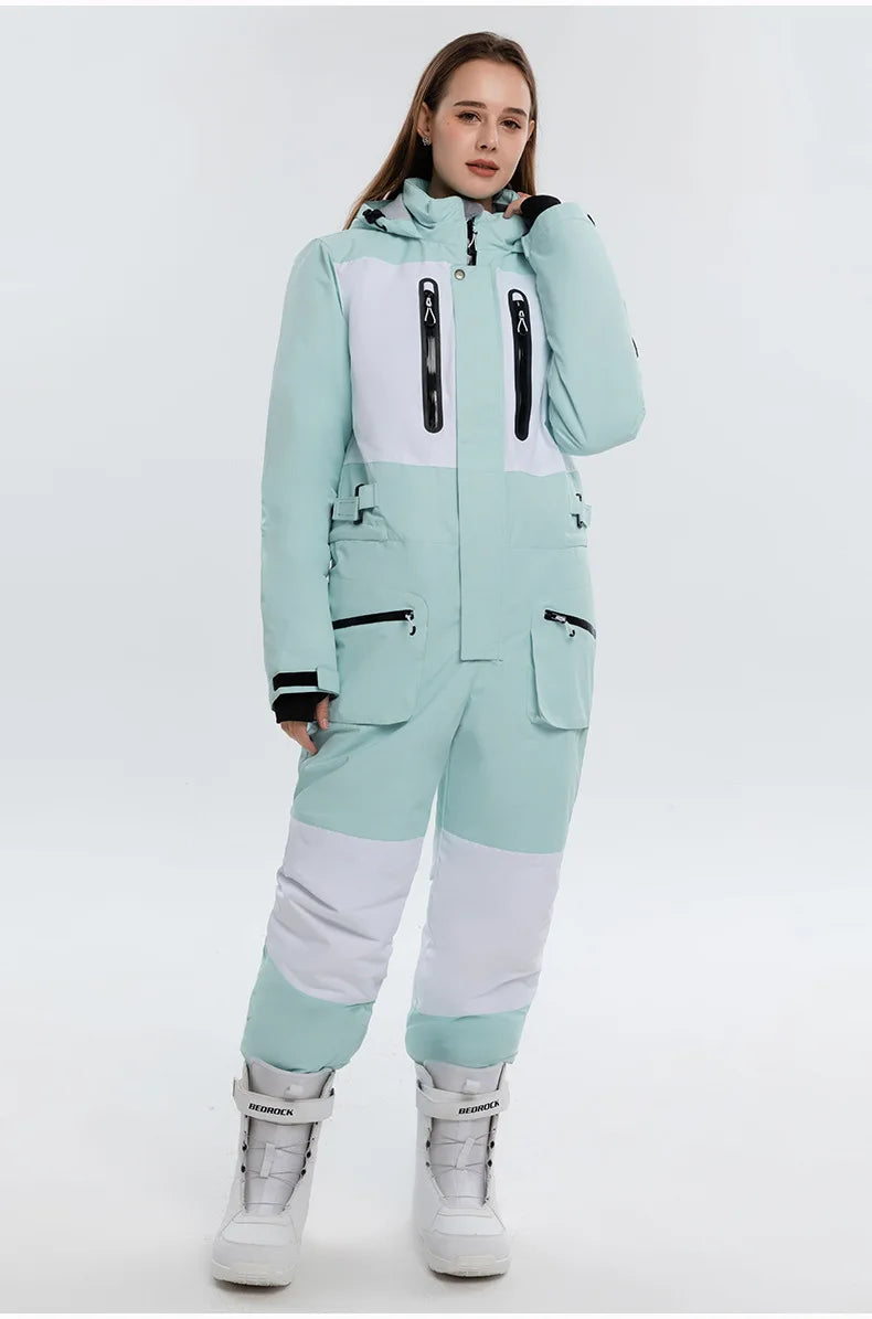 Frauen Winter Onesies Ski Anzug Im Freien Snowboard Jacke Hosen Herren Windproot Schnee Mantel Warme Isolierte Ski Overall Schneeanzug