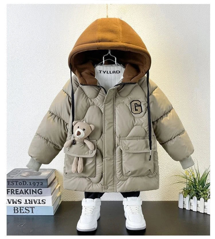 Warm halten Winter Jungen Jacke wasserdicht Mode Baby Mantel Kapuze Reiß verschluss Jungen Oberbekleidung Geburtstags geschenk 4 6 8 10 Jahre Kinder kleidung