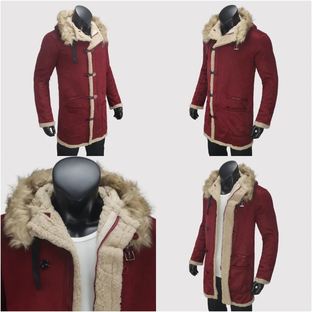 Winter Kalte Herren Jacken Fleece Mantel Mit Kapuze Mann Warme Klassische Mäntel Verdickte Wildleder Männliche Kleidung Outer Euro Größe S-5XL