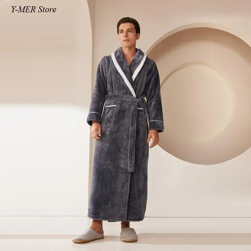 Verdicken Flanell Nachtwäsche Loungewear Paar Dusche Roben 2024 Herbst Winter Neue Bademantel Kimono Männer Lose Nachthemd Homewear