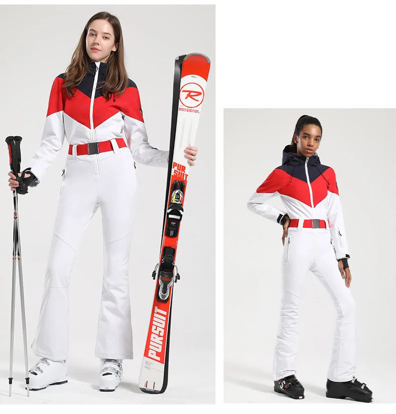 Neue Einteiliges Ski Anzug Frauen Dünne Befestigung Overalls Außen Snowboard Set Warme Overalls Wind Proof Wasserdichte Winter Kleidung