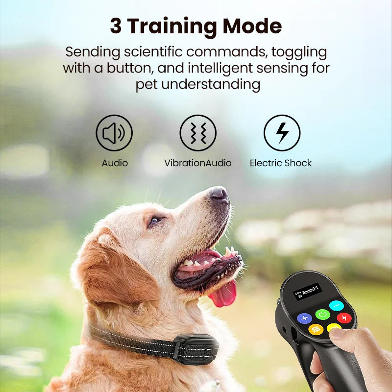 ROJECO Elektrisches Hundetrainingshalsband, wasserdichtes Hundehalsband mit Fernbedienung, wiederaufladbare Anti-Bell-Geräte für Haustiere