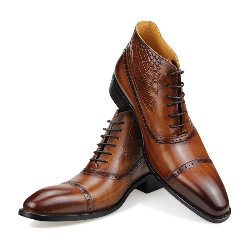 Luxury Genuine Leather Men Ankle Boot