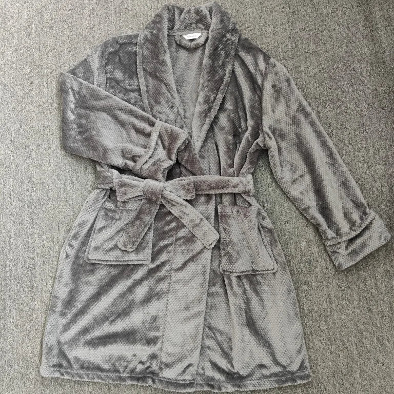 Männer Koralle Samt Nachtwäsche Peignoir Winter Robe Frauen lange nach Hause Bademantel Femme Nachthemd weiche Nachtwäsche warme Flanell Kimono