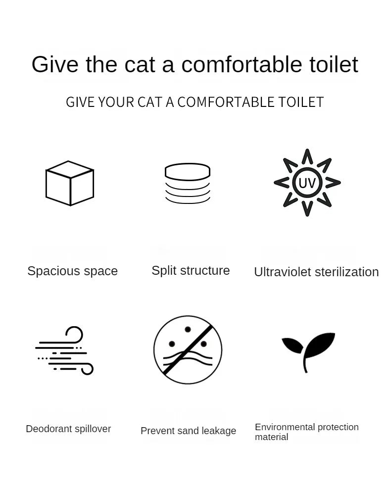 Katzentoilette, übergroße Schublade, wiederaufladbar, Sterilisation, Deodorant, Haustier, vollständig geschlossene Katzentoilette, Katzentoilette