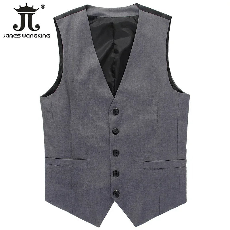 Neues Hochzeitskleid Hochwertige Waren Baumwolle Herrenmode Design Anzugweste / Grau Schwarz High-End Herren Business Casual Anzugweste