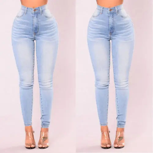 Sexy Jeans Women Denim Skinny Pants High Waist Stretch Lady Jeans Push Up Leggings Slim Pockets Button Pencil Jeans Women Pants