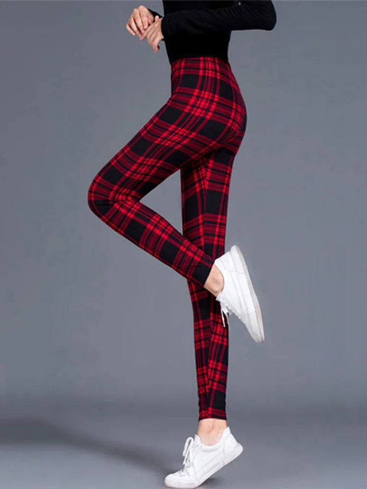 Plaid Leggings Women Sexy Pants Push Up Leggings Fashion Fitness Leggins Gym Sporting High Waist Trousers