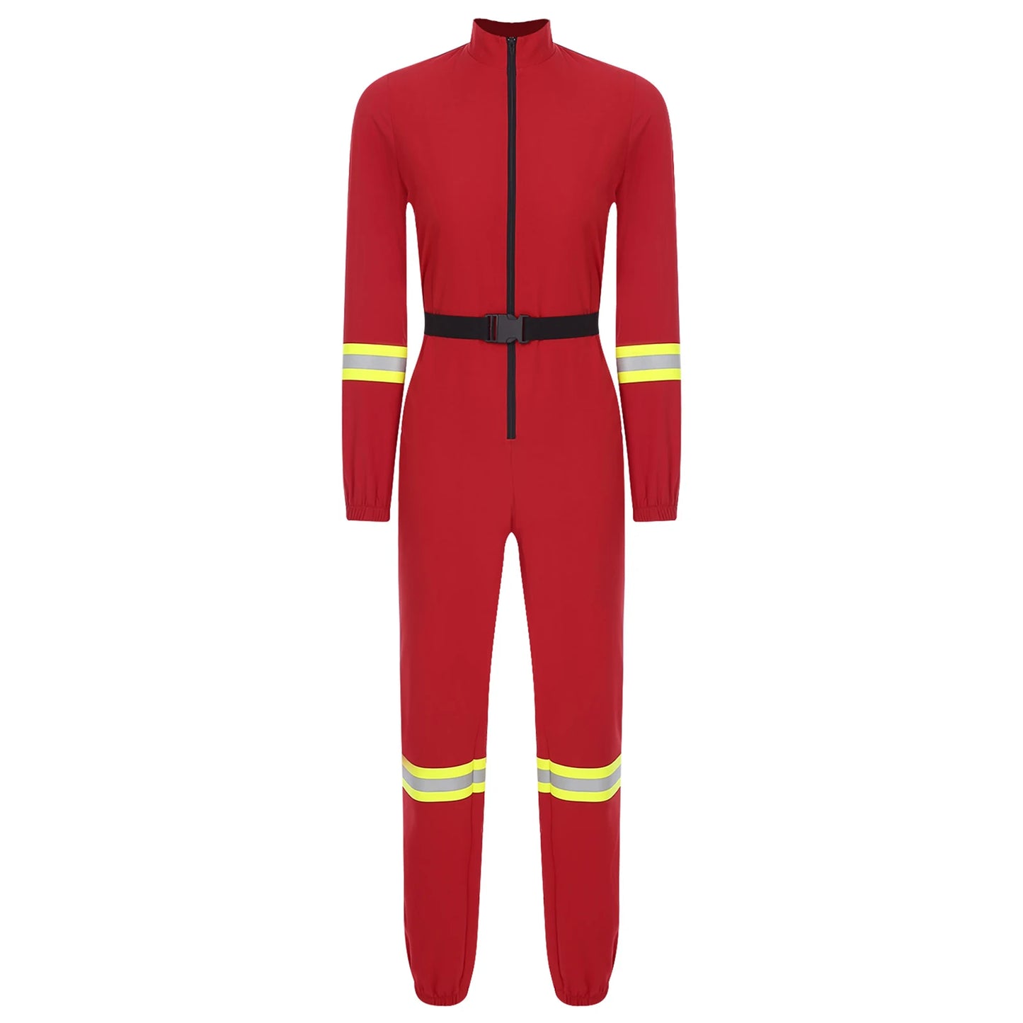 Damen Feuerwehr mann Kostüm Feuerwehr mann Langarm Front Reiß verschluss Overall Stram pler Overalls für Halloween Party Rollenspiel verkleiden