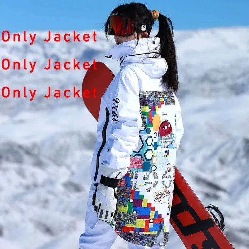 2024 Snowboard jacken Winter Overs ize Ski jacke Frauen warme wind dichte wasserdichte Schnee bekleidung abnehmbares Skifahren Snowboarden