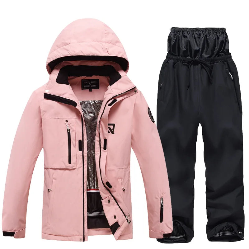 Neuankömmlinge Damen Ski anzug Winter Outdoor Schnee tragen wasserdicht wind dicht verdickt warme Herren Ski jacke Hosen Set Arbeits stil