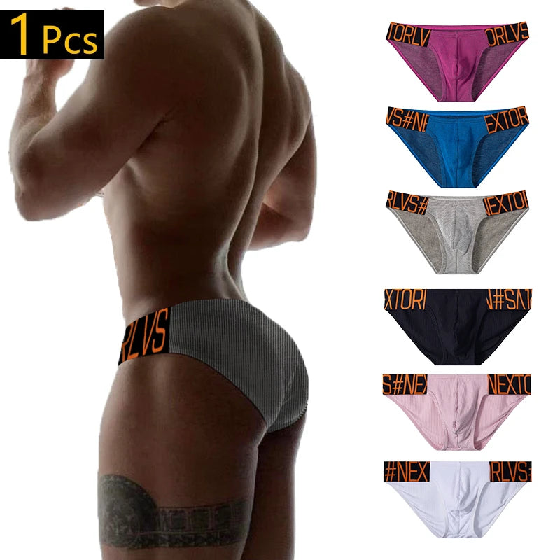 Orlvs Männer niedrige Taille Unterwäsche Body Fit Hüfte heben breiten Gürtel hoch geschlitzten Pit Stoff Unterwäsche trend ige sexy Baumwolle Gewinde Slips